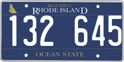 RI license plate 132645