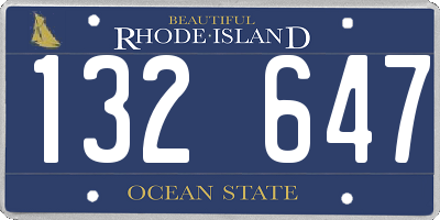 RI license plate 132647