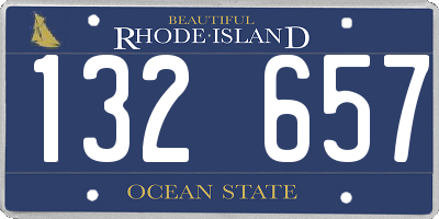 RI license plate 132657