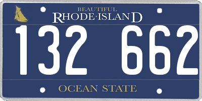 RI license plate 132662