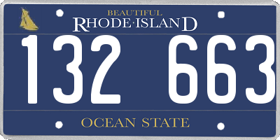 RI license plate 132663