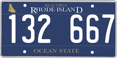 RI license plate 132667