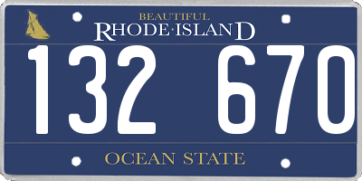 RI license plate 132670