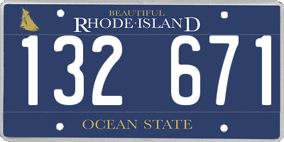 RI license plate 132671