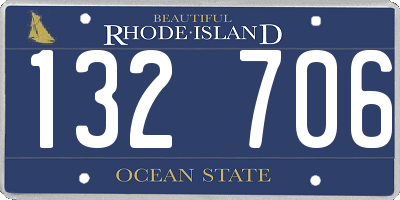 RI license plate 132706