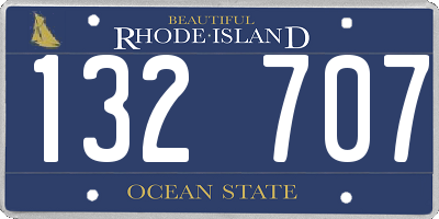 RI license plate 132707