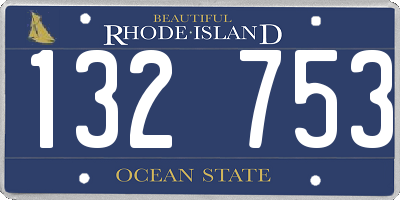 RI license plate 132753