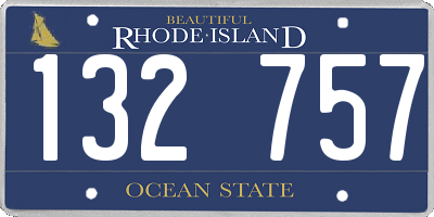 RI license plate 132757