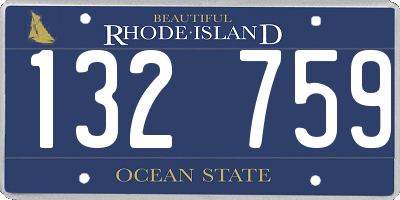 RI license plate 132759