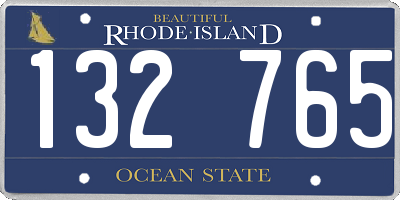 RI license plate 132765
