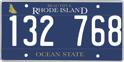 RI license plate 132768