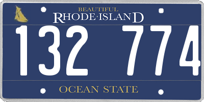 RI license plate 132774