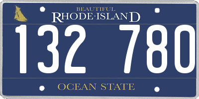 RI license plate 132780