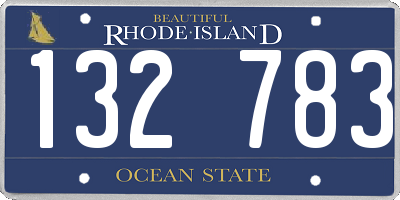 RI license plate 132783