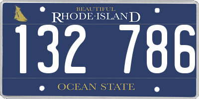 RI license plate 132786