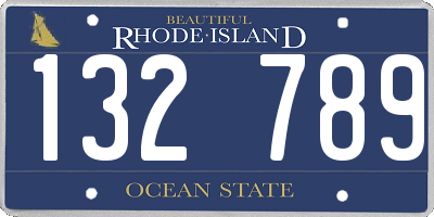 RI license plate 132789