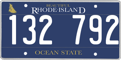 RI license plate 132792