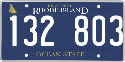RI license plate 132803