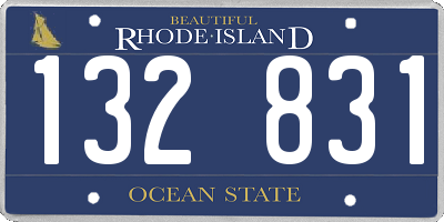 RI license plate 132831
