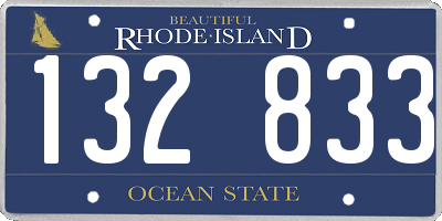 RI license plate 132833