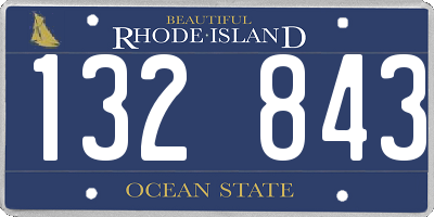 RI license plate 132843