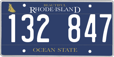 RI license plate 132847
