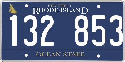 RI license plate 132853