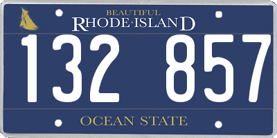 RI license plate 132857