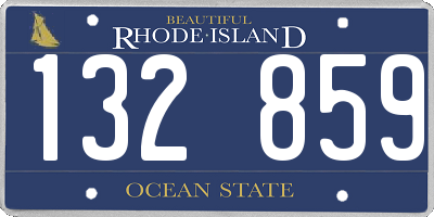 RI license plate 132859