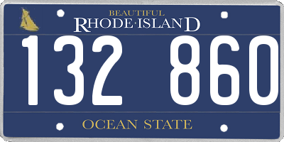 RI license plate 132860