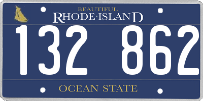 RI license plate 132862