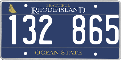 RI license plate 132865