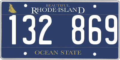 RI license plate 132869