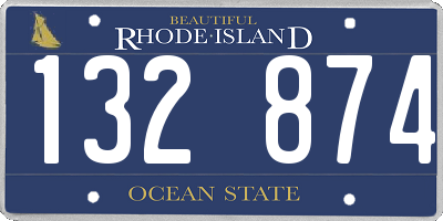 RI license plate 132874