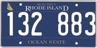 RI license plate 132883
