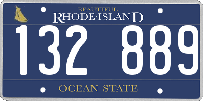 RI license plate 132889