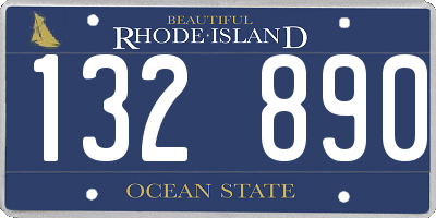 RI license plate 132890