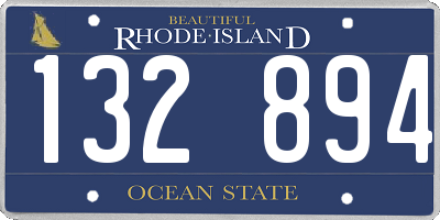 RI license plate 132894