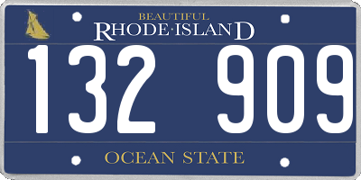 RI license plate 132909