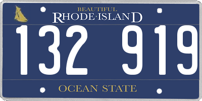 RI license plate 132919