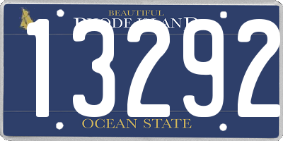 RI license plate 13292
