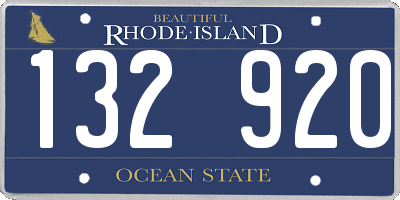 RI license plate 132920