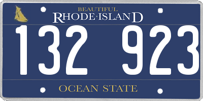 RI license plate 132923
