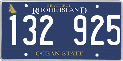 RI license plate 132925