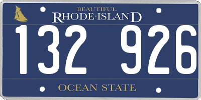 RI license plate 132926