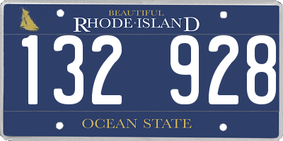 RI license plate 132928