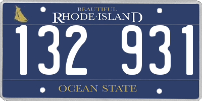 RI license plate 132931