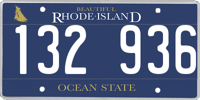 RI license plate 132936