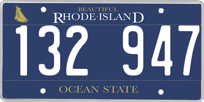 RI license plate 132947