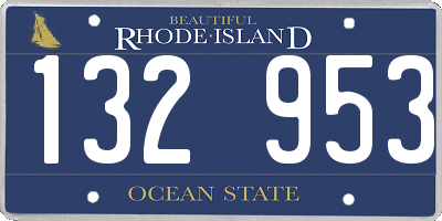 RI license plate 132953
